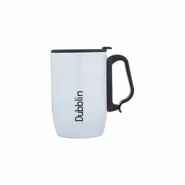 DUBBLIN_Refresh_Unbreakable_Double_Wall_Insulated_with_Handle_and_Lid,_Wide_Mouth_Keeps_beverages_Hot_&_Cold,_White_Stainless_Steel_Coffee_Mug__(350_ml)