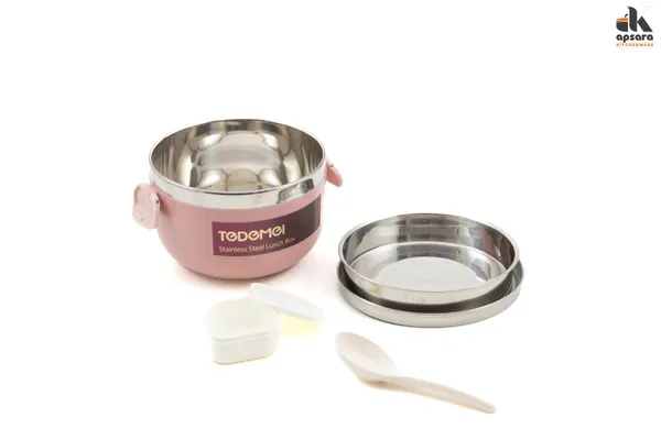 Round_Stainless_Steel_Lunch_Box_|_Dual-Layer_Design_with_Inner_Tray,_Small_Dip_Container_&_Spoon_|_BPA-Free,_Leak-Proof,_Durable_|_Ideal_for_School,_Office_&_Travel