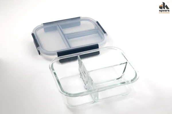 Triple_Treat_Slim_Borosilicate_Glass_Three_Compartment_Lunch_Box_|_Leakproof_Silicone_Seal_|_Heat_Resistant_|_Great_for_Office_&_Outdoor_Activities_|_Best_for_Storing_Leftovers_(980_ml_|_Clear)