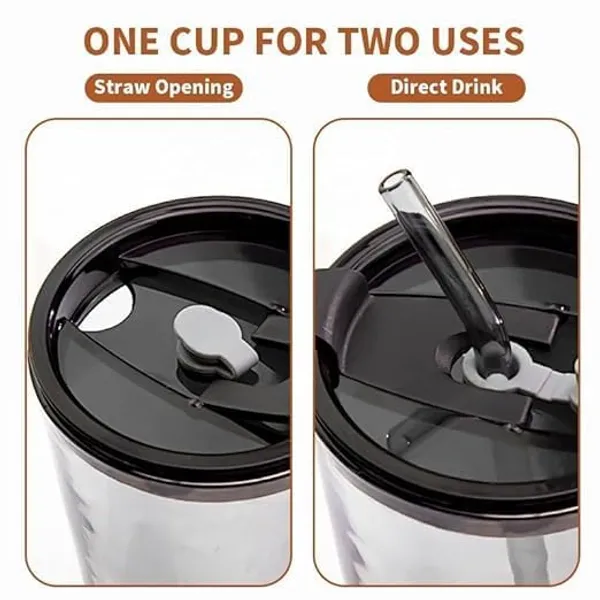 Black_Glass_Sipper_Tumbler_With_Lid,_Straw_&_Leather_Sleeve_For_�??Adult_&_Kids_Pack_Of_1