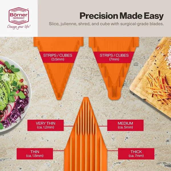 V1_ClassicLine_Professional_Vegetable_Slicer_&_Mandoline_–_Multi-Purpose_V-Slicer_with_3_Cutting_Thicknesses,_Julienne_Blades,_Safety_Holder_&_Storage_Box_–_White