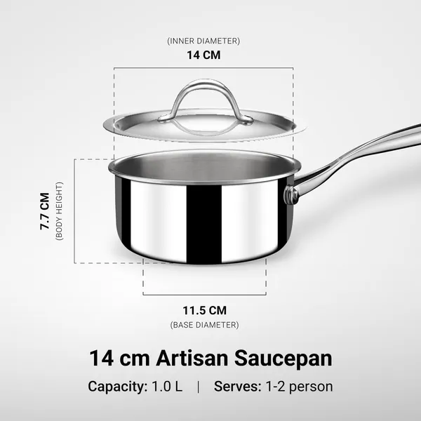 Artisan_Triply_1L,_14cm_Stainless_Steel_Tea_Pan_with_Lid_|_Triply_Sauce_Pan_|_Induction_&_Gas_Stove_Compatible_Milk_Pan