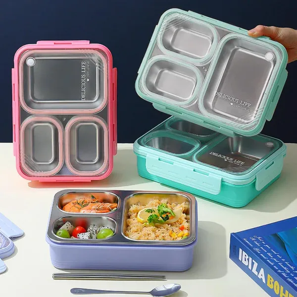 Pink_Stainless_Steel_Lunch_Box_With_Steel_Cutlery_&_3_Compartments_For_Adult_&_Kids_Pack_Of_1