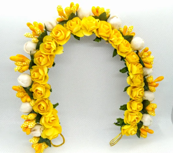 Yellow_Artificial_Flower_Hair_Gajra_|_For_Women_Hair_Styling