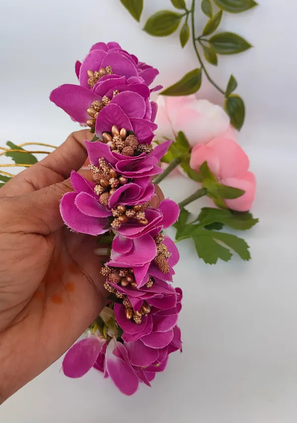 Purple_Artificial_Flower_Hair_Gajra_|_For_Women_Hair_Styling