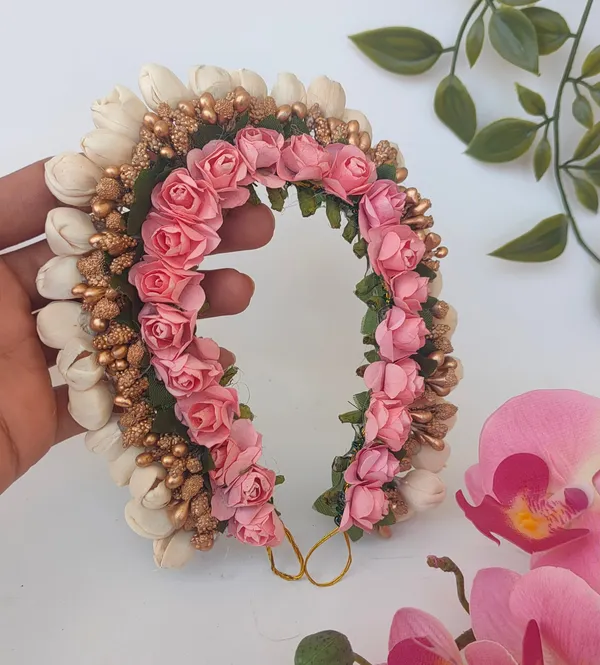 Peach_Rose_Artificial_Flower_Gajra