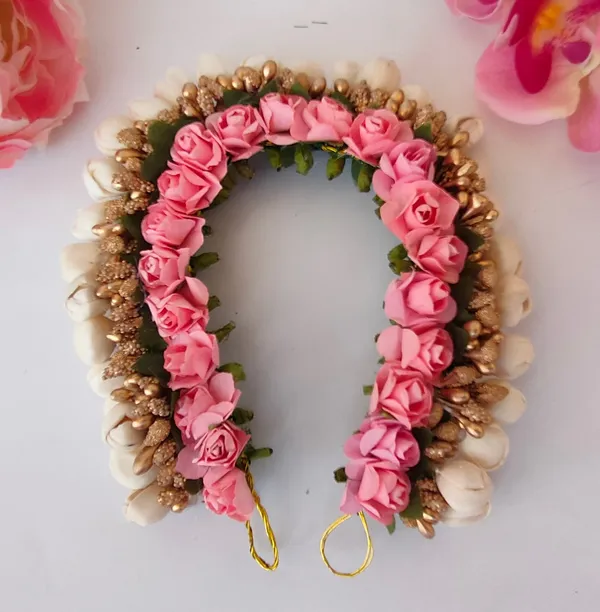Peach_Rose_Artificial_Flower_Gajra
