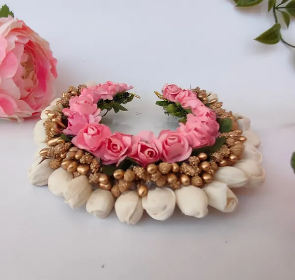 Peach_Rose_Artificial_Flower_Gajra