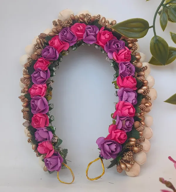 Purple_&_Pink_Artificial_Flower_Hair_Gajra