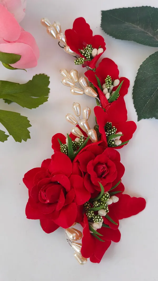Red_Artificial_Flower_Hair_Brooch_For_Women