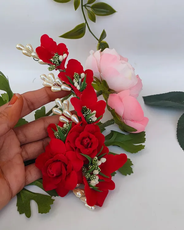 Red_Artificial_Flower_Hair_Brooch_For_Women