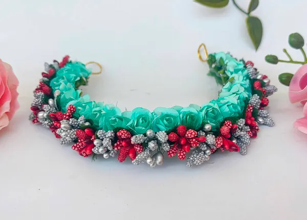 Aquamarine_Blue_Artificial_Flower_Hair_Gajra