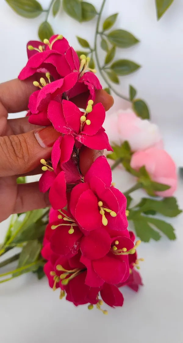 Pink_Artificial_Flower_Hair_Gajra_For_Women