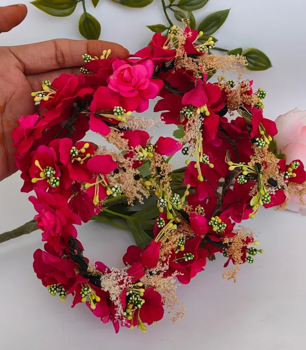 Pink_Artificial_Flower_Hair_Juda_For_Women
