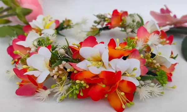 Orange_Artificial_Flower_Hair_Gajra_For_Women