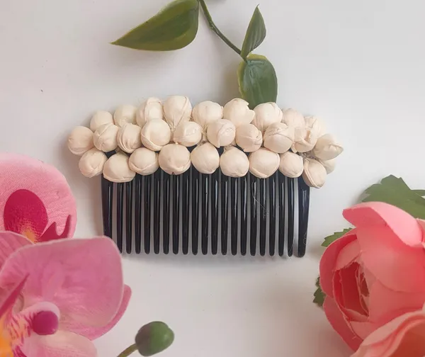 Pack_Of_2_White_Artificial_Flower_Hair_Gajra_With_Comb_|_For_Women