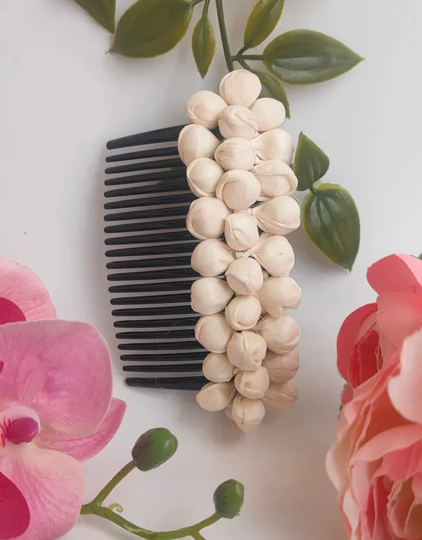 Pack_Of_2_White_Artificial_Flower_Hair_Gajra_With_Comb_|_For_Women