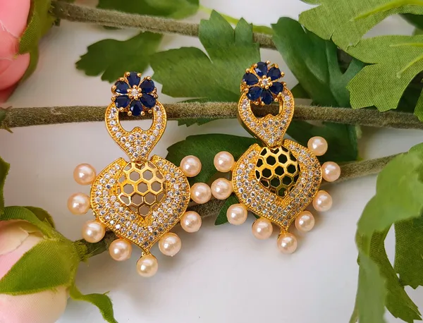 Blue_Cz_Danglers_Earrings_For_Women