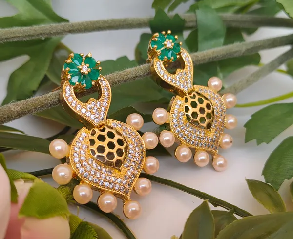 Green_Cz_Danglers_Earrings_For_Women