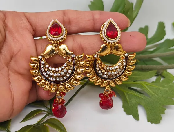 Deep_Red_Ethnic_Earrings_For_Wedding_And_Party_Wear