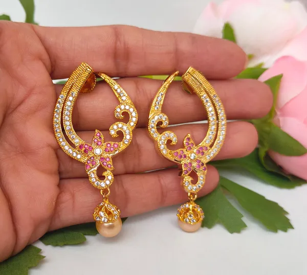 Pink_Cz_Earrings_For_A_Chic_Look