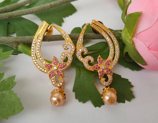 Pink_Cz_Earrings_For_A_Chic_Look