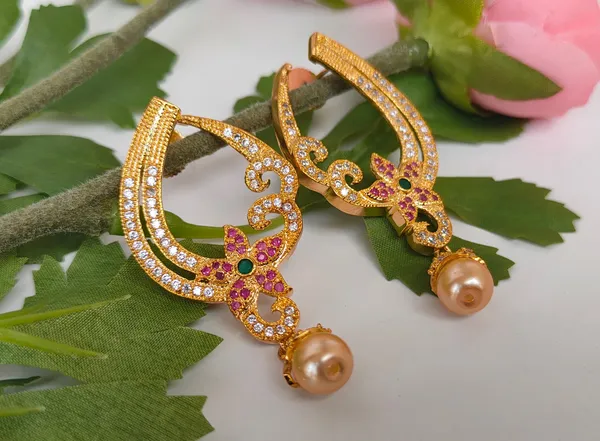 Multicolor_Cz_Earrings_With_Sparkling_Finish