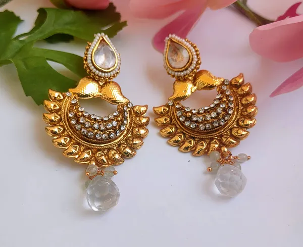 White_Classic_Stone_Earrings_For_Elegant_Looks