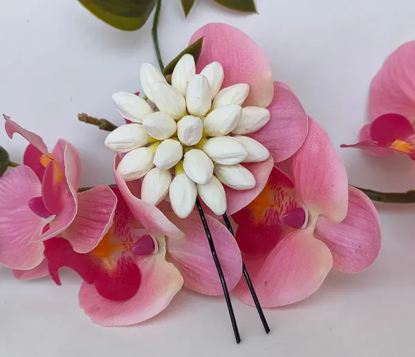 White_Artificial_Jasmine_Flower_Brooch_|_For_Special_Occasion
