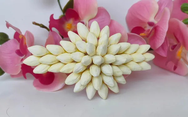 White_Artificial_Jasmine_Flower_Clip_|_Hair_Accessories