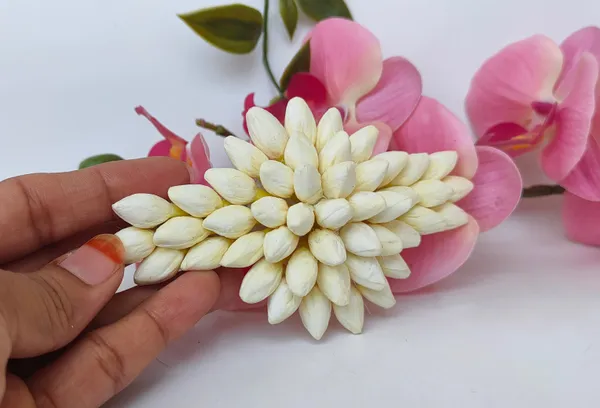 White_Artificial_Jasmine_Flower_Clip_|_Hair_Accessories