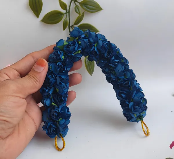Blue_Artificial_Flower_Hair_Gajra_|_For_Women_Hair_Styling