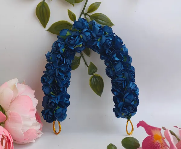 Blue_Artificial_Flower_Hair_Gajra_|_For_Women_Hair_Styling