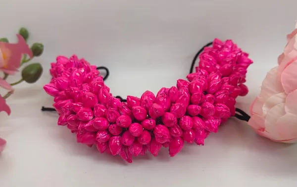 Pink_Bridal_Artificial_Floral_Gajra_For_Women