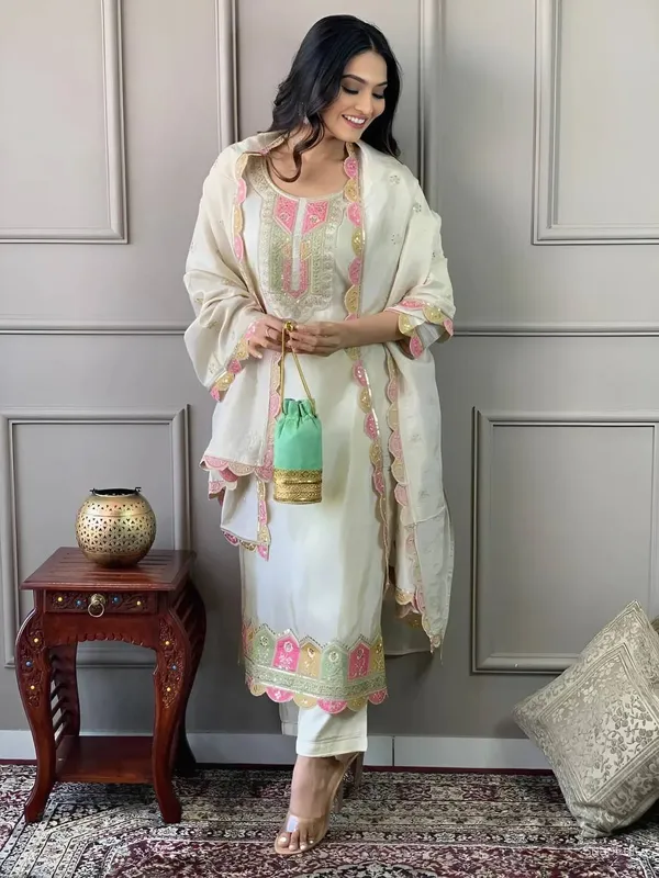 White_Embroidered_PURE_Vicose_Chanderi_kurta_set_For_Women