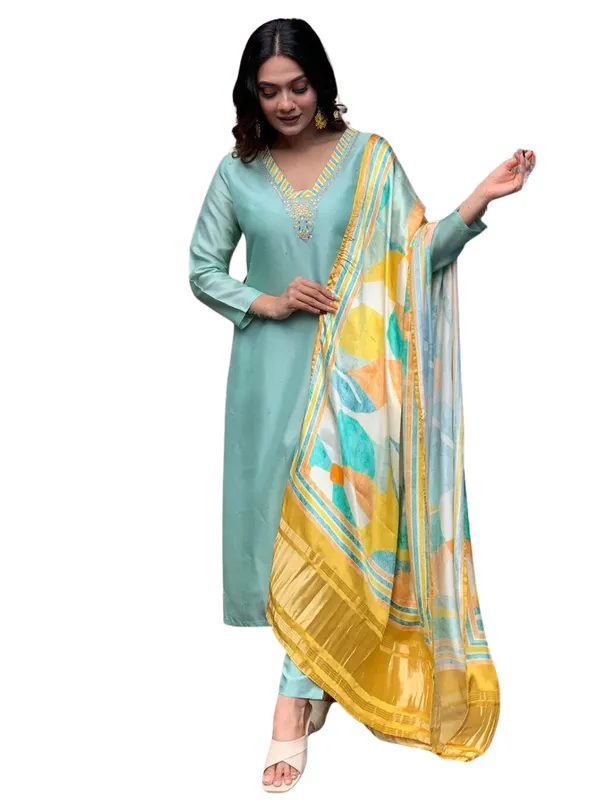 Sea_Green_Embroidered_Straight_Kurta_Set_For_Women