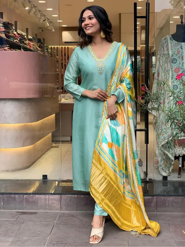 Sea_Green_Embroidered_Straight_Kurta_Set_For_Women