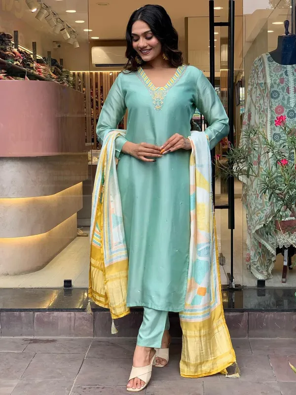 Sea_Green_Embroidered_Straight_Kurta_Set_For_Women