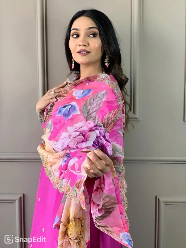 Pink_Chanderi_Viscose_Embroidered_A-Line_Kurta_With_Dupatta_And_Pant_Set_For_Women