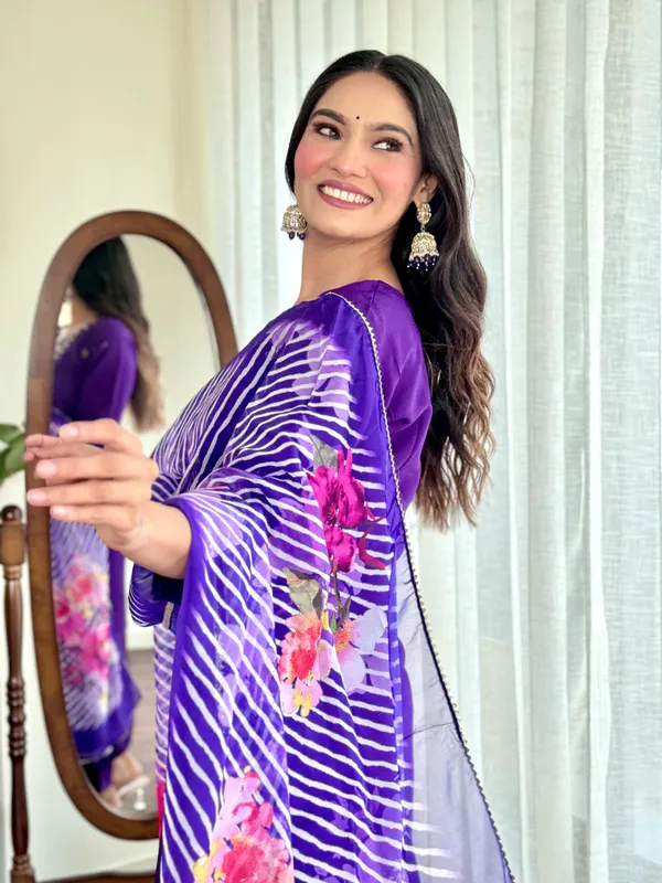Violet_Chanderi_Viscose_Embroidered_A-Line_Kurta_With_Dupatta_And_Pant_Set_For_Women