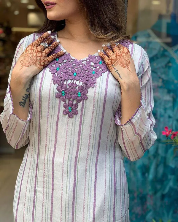 Lavender_Tabby_Silk_Embroidered_A-Line_Kurta_With_Dupatta_And_Pant_Set_For_Women