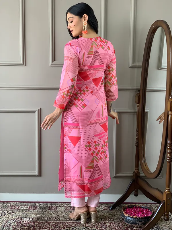 Pink_Chanderi_Viscose_Embroidered_A-Line_Kurta_With_Dupatta_And_Pant_Set_For_Women