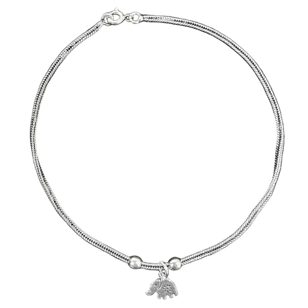 925_Silver_Anklet_for_Women_|_Rhodium_Plated_Baby_Elephant_Anklet