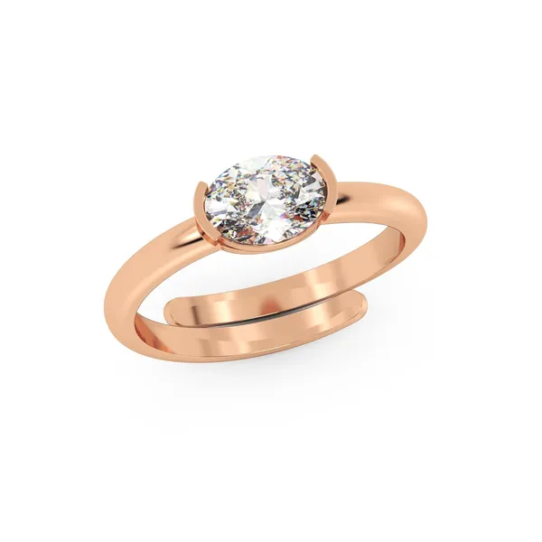 925_Silver_Ring_for_Women_|_Rose_Gold_Oval_Shape_Diamond_Ring