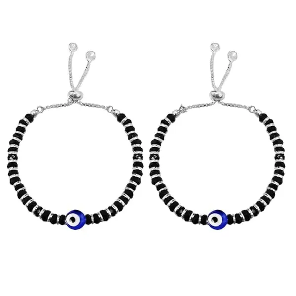 Pack_of_2_925_Silver_Bracelet_for_Women_|_Evil_Eye_Nazariya_With_Black_Crystals_Bracelet