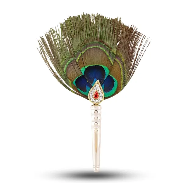 Silver_Beautiful_Mor_Pankh_Feather_For_Applying_Tilak_On_Forhead
