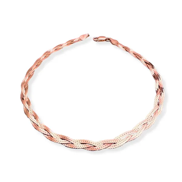 Rose_Gold_925_Silver_Anklet_for_Women_|_Flat_Rope_Italian_Anklet