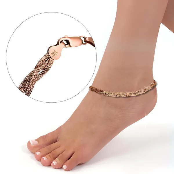 Rose_Gold_925_Silver_Anklet_for_Women_|_Flat_Rope_Italian_Anklet