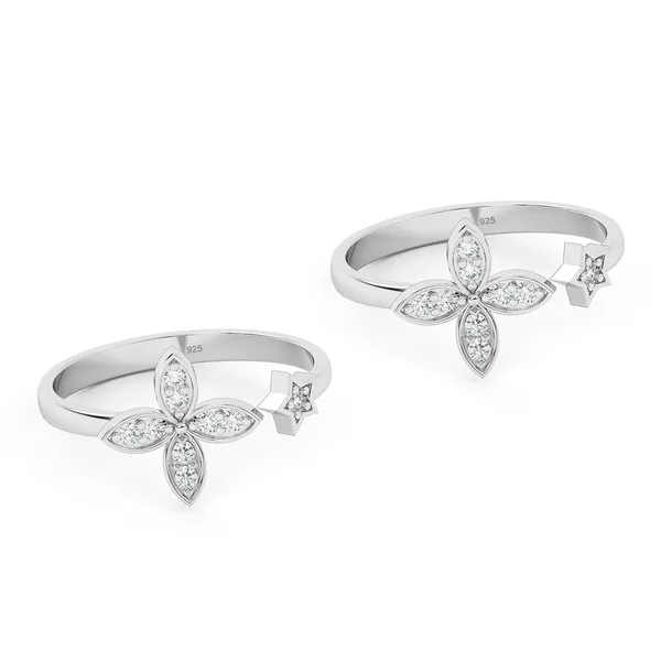 925_Silver_Toe_Rings_for_Women_|_Rhodium_Plated_Zirconia_Floral-Star_Designer_Toe_Ring