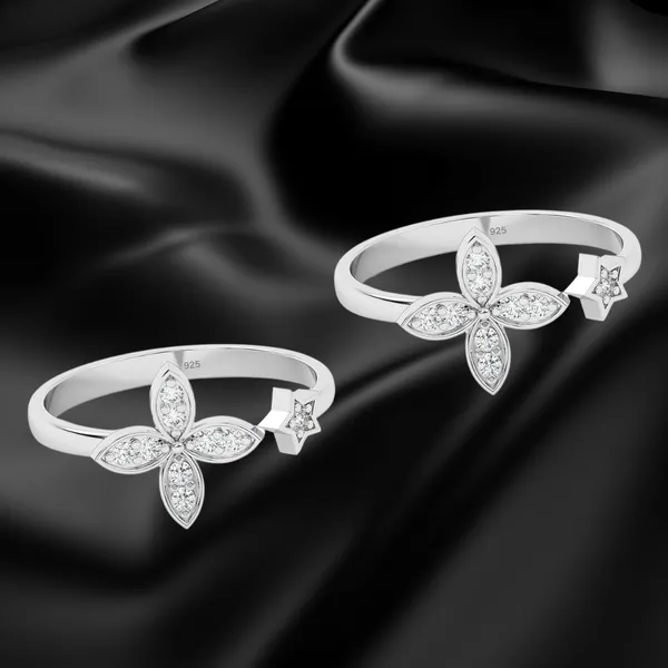 925_Silver_Toe_Rings_for_Women_|_Rhodium_Plated_Zirconia_Floral-Star_Designer_Toe_Ring